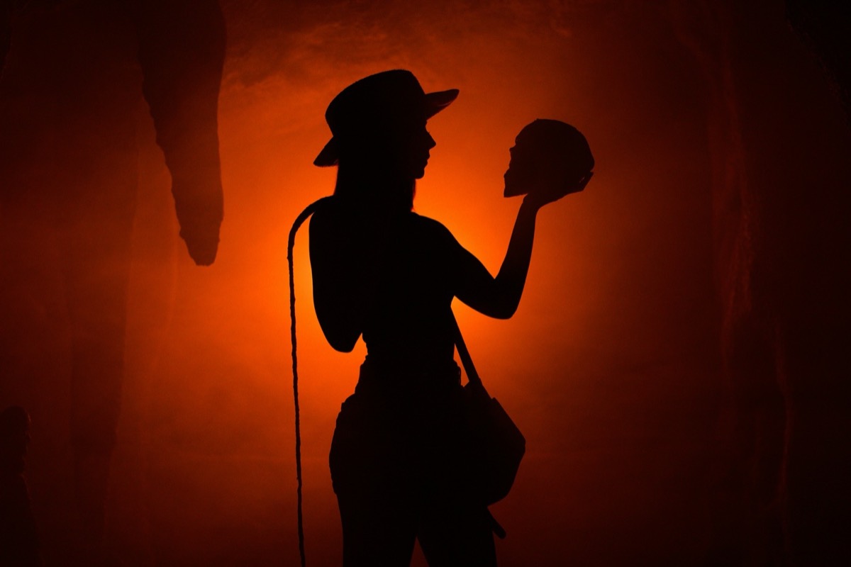 An escape room set lit in orange